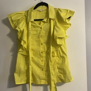 HOT & DELICIOUS Yellow Ruffle Sleeveless L